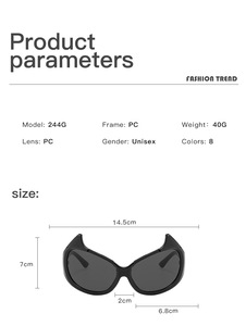 Attrapez vos yeux Y2K démon ombre cadre noir lunettes de <span class=keywords><strong>soleil</strong></span> Chic culte mode Style lunettes de <span class=keywords><strong>soleil</strong></span> UV400 oeil de chat ombre multicolore - Product Image 2