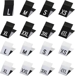 XS-3XL服装尺码标签缝纫编织服装尺码标签混合服装尺码标签服装面料刺绣标签标签