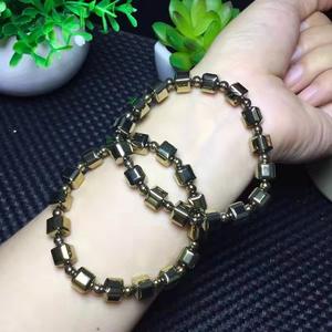 Pulsera <span class=keywords><strong>de</strong></span> Piedras Naturales <span class=keywords><strong>de</strong></span> Pirita Dorada con Cuentas para Hombre, Estilo Espiritual y Personalizado - Product Image 3