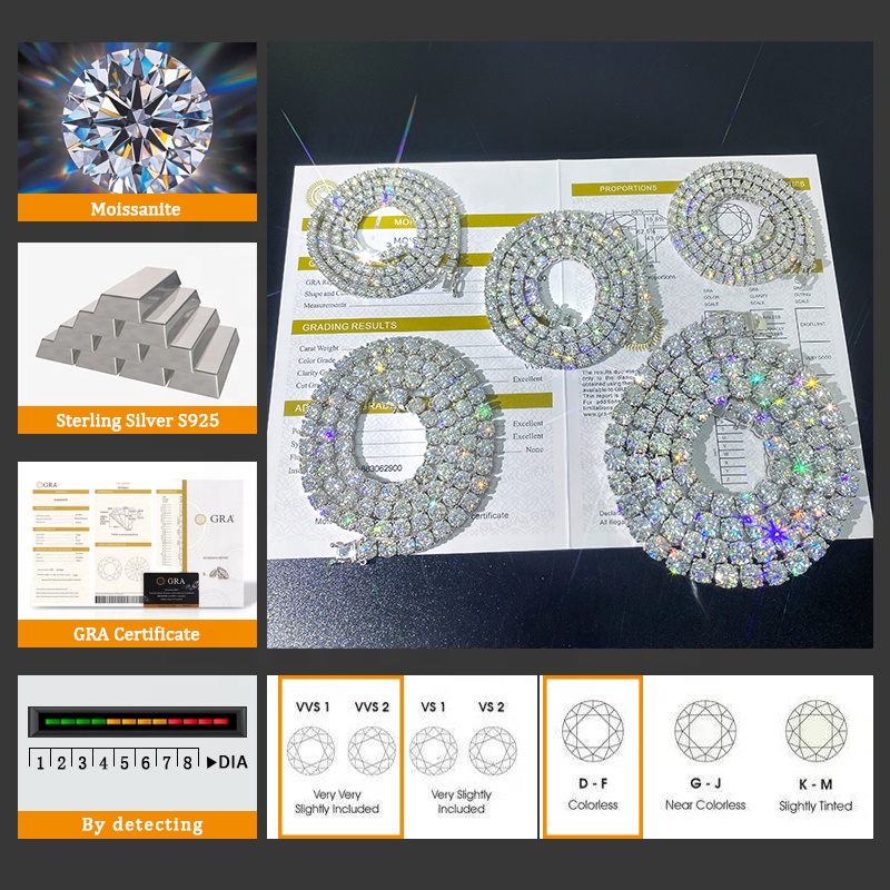 bracelet men moissanite silver 925