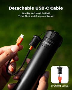 Batterie externe portable 15000 mAh, batterie LiFePO4 durable, étanche IP67, câble 2-en-1 détachable, chargeur portable pour la maison et l'extérieur - Product Image 5