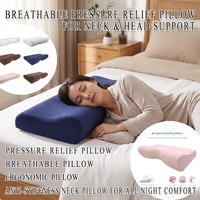 Oreiller en mousse à mémoire de forme, oreiller orthopédique à profil bas pour les problèmes cervicaux, ergonomique, hypoallergénique, pour soulager les douleurs au cou