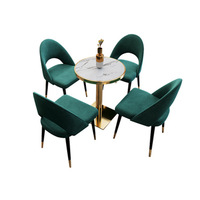 HUALIN Ensemble Mobilier Moderne pour Hôtels, Cafés, Restaurants Thématiques : Table à Manger, Chaises et Banquettes en Acier Inoxydable