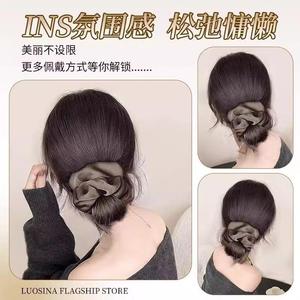 Peluca de moño bajo con clip para el cabello, estilo coreano realista, para mujeres - Product Image 4