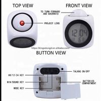 Horloge de projection vocale LCD horloge de chambre créative multifonctionnelle
