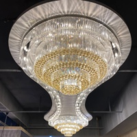 JYLIGHTING Lustre LED en cristal de luxe sur mesure pour grands projets, plafonds hauts, villas, halls d'hôtel, salles de banquet