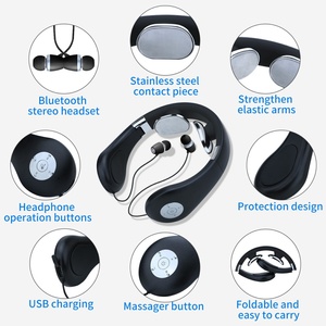 Home Use 2 in 1 Electric Neck Massager <b>Wireless</b> Neckband Massage Earphone Instrument - Product Image 3