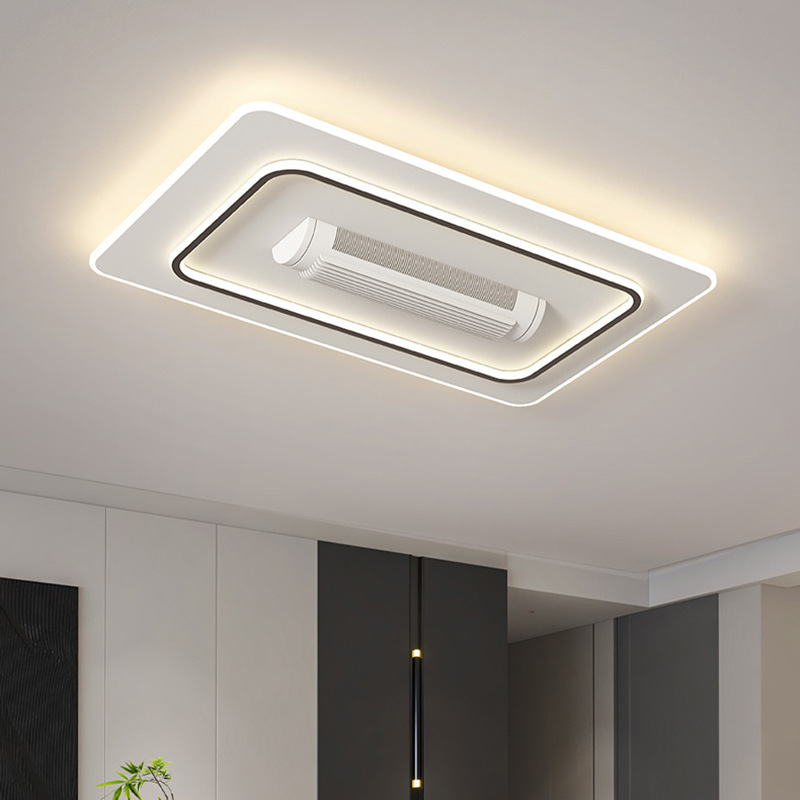 Modern LED Home Ceiling Light Bladeless Ceiling Fan Remote Control Flush Mount Lamp for Home Hotel Office OEM