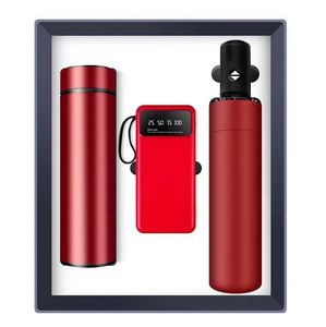 Nouveau Kit Cadeau d'Affaires de Luxe 3-en-1 : Bouteille Isotherme, Masseur Cervical et Batterie Externe avec Support Téléphone – Édition 2025 à Succès - Product Image 4