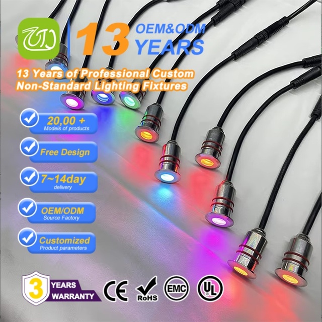 Factory Wholesale Mini RGB LED Garden Light IP68 Waterproof Stainless Steel Ground Recessed Inground Uplight