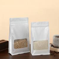 Sachets Mylar mats à fond plat avec fermeture éclair et fenêtre, emballage personnalisé, sacs de stockage anti-odeur pour aliments pour animaux de compagnie, vente en gros