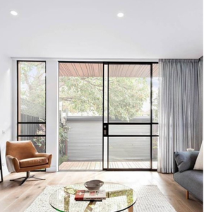 French Large Window Sliding Steel Glass Security Doors Wrought Iron Door - Product Image 3