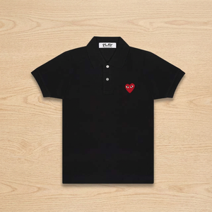   เสื้อยืดผู้ชาย Big Heart ผ้าฝ้าย 100% แขนสั้น สีดำ ปักลาย ผ้าปิเก้ ไซส์ S-2XL - Product Image 2