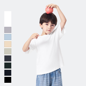 T-shirt personnalisé pour enfants 230g 240g 300g 100% coton de haute qualité, épaules tombantes, t-shirt en coton uni pour filles et garçons - Product Image 1