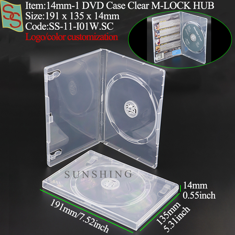 I01: Estuche transparente para 1 DVD M-LOCK de 14 mm