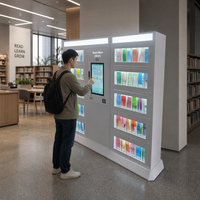 HAUMR Library Holds Locker RemoteLocker LibCabinet RFID Kiosco de Préstamo de Libros con Múltiples Métodos de Autenticación, Escaneo de Código QR y Reconocimiento Facial