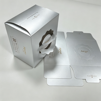Caja de Cartón Rígido de Alta Gama con Estampado en Relieve y Lámina Dorada, Apta para Alimentos, con Asa, para Panadería y Empaque de Alimentos