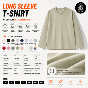 เสื้อยืดแขนยาวผ้าคอตตอนหวี 100% หนัก 230 กรัม ทรงโอเวอร์ไซส์  ไม่มีลาย สกรีนโลโก้ได้  รับผลิตเสื้อผ้าสตรีทแวร์แบบ OEM - Product Image 2