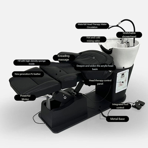 เก้าอี้สระผมไฟฟ้าหรูหรา พร้อมระบบยกและหมุนได้ พร้อมเตียง<span class=keywords><strong>นวด</strong></span>สปาสำหรับ<span class=keywords><strong>ร้าน</strong></span>เสริมสวย ปรับระดับได้ - Product Image 2