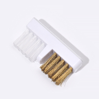 Professional 2-in-1 Dual Side Nail Drill Bit Cleaning Brush Portable Brass Wire and Nylon Bristles Manicure Bit Dust Remover