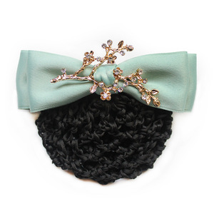 Barrette à <span class=keywords><strong>cheveux</strong></span> pour <span class=keywords><strong>femme</strong></span> avec nœud en dentelle et filet pour chignon - Polyester et métal 12cm - Product Image 4