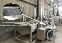 Industriële automatische warmwater mango, drakenvrucht en groente bubbelwas- en droogmachine met ozon