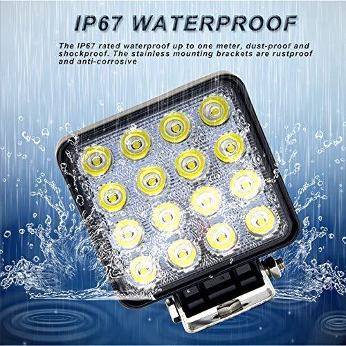 4 Inch 12V 48W LED Square Tractor Work Light Model KLL01 Universal Fitment New 6500K Color Temperature