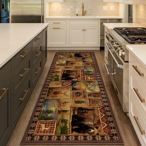 Cổ điển 2x6 mộc mạc Lodge gấu nai nai nhà bếp thảm chống trượt trang trại có thể giặt RUNNER cho lối vào phòng tắm giặt thảm - Product Image 2
