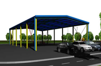 Grand abri de voiture moderne en acier préfabriqué, grand espace, anti-soleil et anti-pluie, abri de stationnement métallique pour entrepôt, atelier, pick-up, SUV, camion