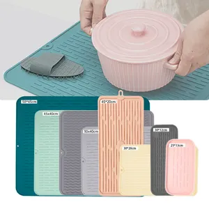 Silicone Draining Pad Non-Slip Silicon Trivet Drying Mat - China