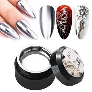 8ml Peinture Métallique Gel Polonais Pour Nail Art Soak Off Gel Or Argent Miroir Chrome Effet Paillettes Dessin UV Nail Gel Vernis