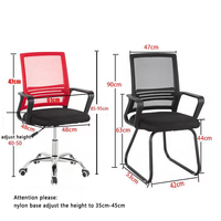 Chaise de bureau ergonomique simple chaise d'ordinateur en cuir fantaisie appui-tête réglable moderne maison tâche formation pas cher PU tissu bureau
