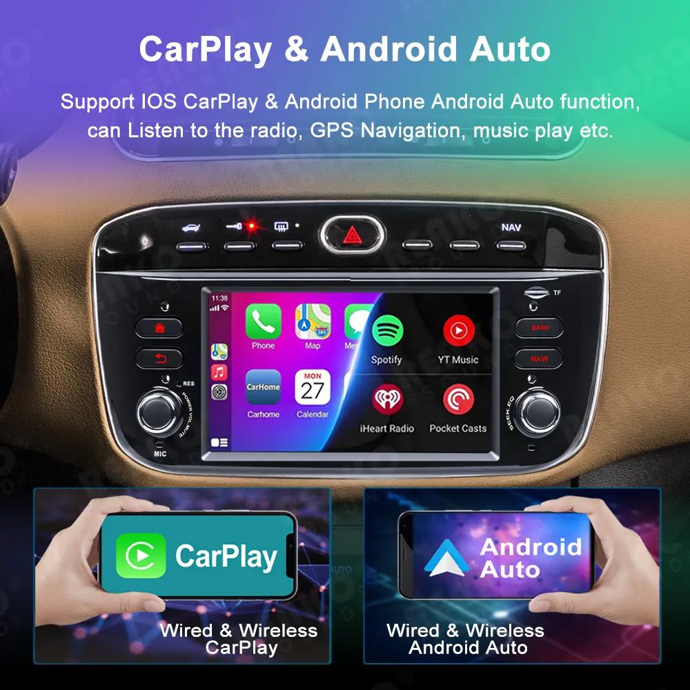 Fiat Fiat Punto EVO Grande Grande için radyo Android Stereo 2012-2015 IPS dokunmatik ekran araba oyuncu