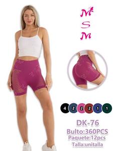 Shorts Deportivos de Cintura Alta para Mujer DK76, Spandex y Nailon Transpirable, Tejido de Punto, Corte Regular, Color Sólido, Cintura Elástica - Product Image 3