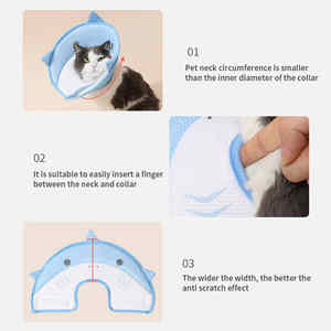 Skynuo Cute Cartoon Shark Shape Collar de recuperación de mascotas Prevención <span class=keywords><strong>post</strong></span>-esterilización Lick Bites para gatos y perros - Product Image 4