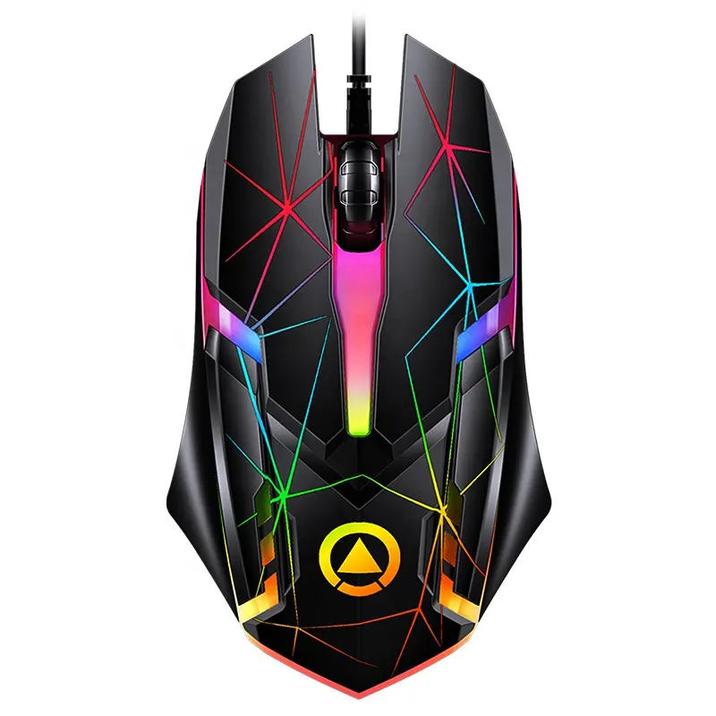 G6 Wired USB Glow Gaming Mouse Colorful burst crack light Mute Gamer Mice Mouse for Computer PC Laptop