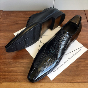 รองเท้าบร็อกส์แบบเปิดนิ้วเท้าสำหรับชุดสูทธุรกิจ ทำจากหนังวัวคุณภาพสูง ตกแต่งด้วยมุก - Product Image 3