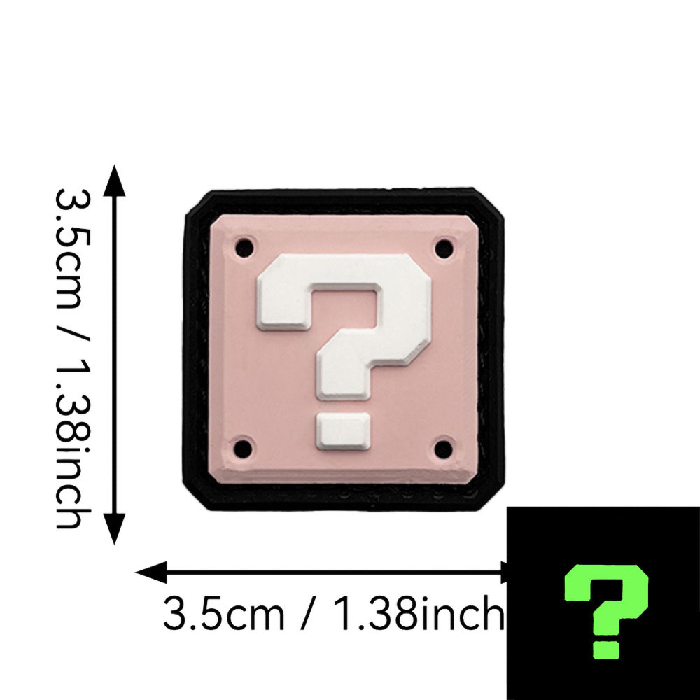 Super Mario Question Mark (Black Background With Pink Color)