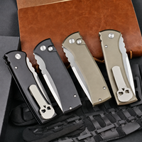 Couteau pliant Pro-Tech 229 en acier 8Cr13MoV, manche en aluminium, couteau de poche tactique, survie en plein air avec clip arrière en alliage de titane