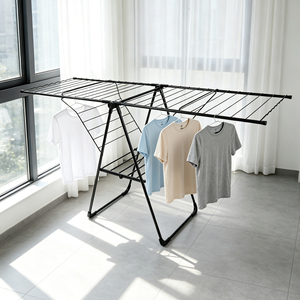 Séchoir à linge multifonctionnel pliable pour la maison, type aile, hauteur réglable, porte-serviettes <span class=keywords><strong>en</strong></span> acier épaissi, pour intérieur et extérieur - Product Image 5