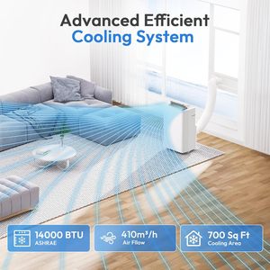 Climatiseur portable AirOrig 14000 Btu 3 en 1 avec minuterie et mode veille pour les pièces jusqu'à 450 pieds carrés - Product Image 2