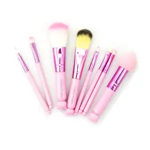 Makeup Bushes Set Supplier Free Sample Personalized Professional Synthetic Hair Pink Handle Makeup Brush