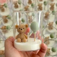 Bougie parfumée en forme d'ours mignon, ornement, cadeau de baptême pour bébé, cadeau d'anniversaire, cadeau de fête