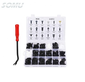 415 Stück Karosserie Kunststoff Push Pin Clips Kotflügel Stoßstangen befestigungen Sortiment mit Schrauben dreher - Product Image 1