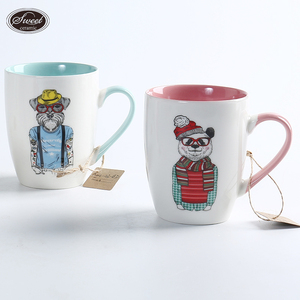 <span class=keywords><strong>Taza</strong></span> animada ecológica personalizada dibujos rosas corte de perro divertido café novedad <span class=keywords><strong>Taza</strong></span> de cerámica blanca para regalo de cumpleaños para niños - Product Image 6