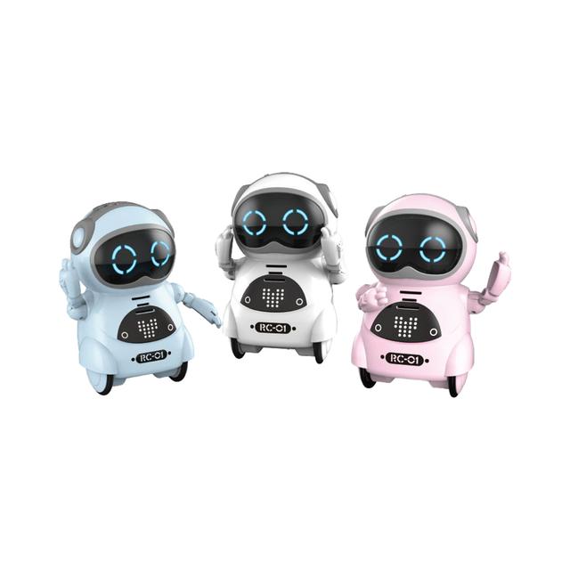 Children's Smart Mini Pocket Bag Robot Toy Electric Multi-Function Interactive Story Puzzle Battery Operated Small Plastic