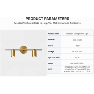 Vente en gros Applique murale LED moderne et rotative Projecteur linéaire en laiton pour <span class=keywords><strong>miroir</strong></span> <span class=keywords><strong>de</strong></span> courtoisie, <span class=keywords><strong>salle</strong></span> <span class=keywords><strong>de</strong></span> <span class=keywords><strong>bain</strong></span>, illustration, éclairage d'appoint - Product Image 3
