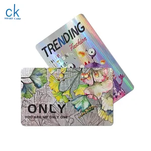 Tùy chỉnh Cmyk in offset Chất lượng cao Glossy cán PVC kinh doanh Hologram thẻ với hiệu ứng cầu vồng