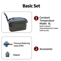 Calentador de Agua Portátil sin Tanque de Propano para RV, Intercambiador de Calor de Cobre de 6L, Pantalla LED, Encendido por Impulso, para Hogar, Camping, Automóvil