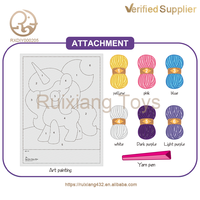 Kit de broderie pour enfants Montessori unisexe pour broderie point de croix aiguille crochet laine peinture licorne art fait